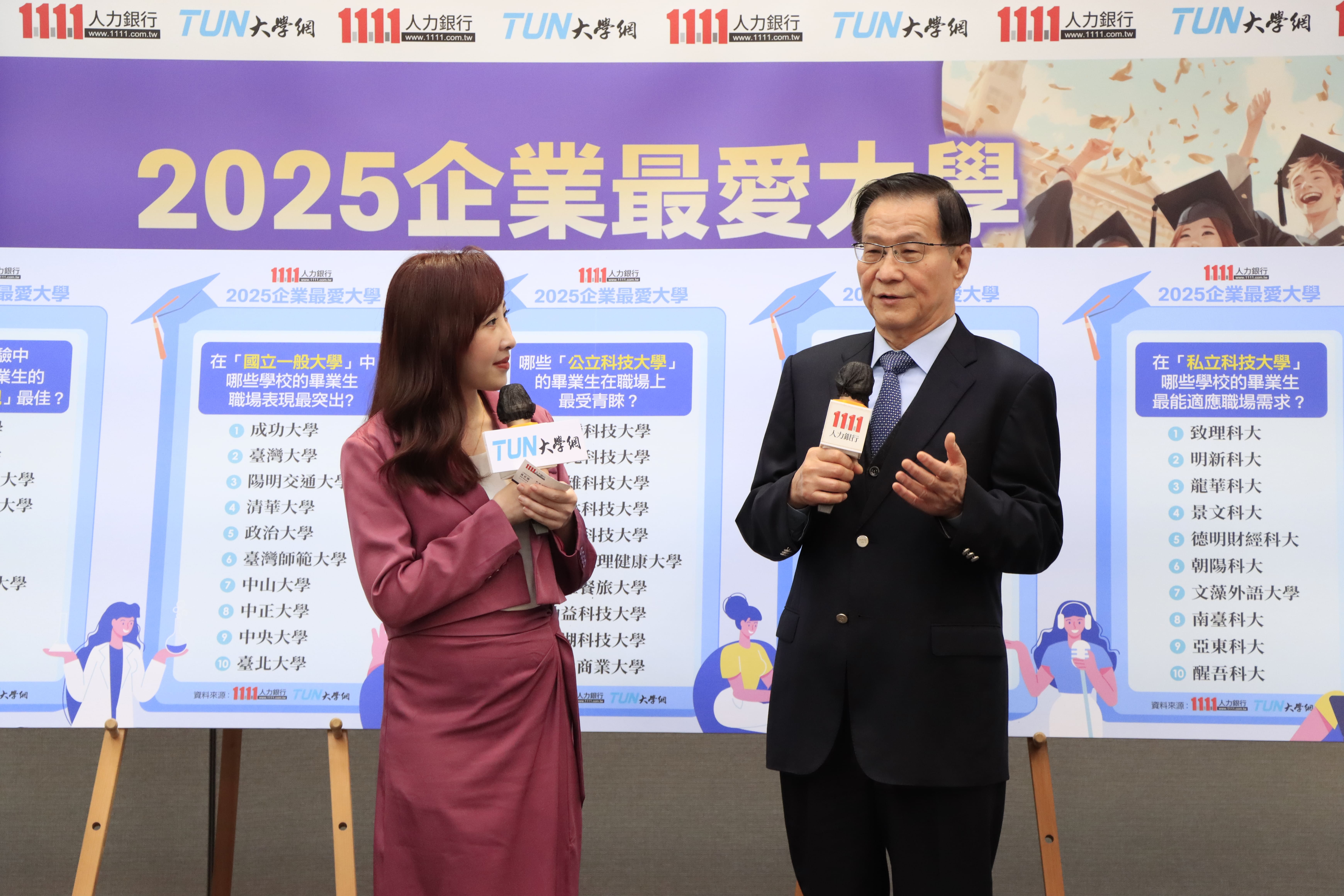 ◎葛煥昭校長接受1111人力銀行發言人黃若薇的採訪 ◎葛煥昭校長接受1111人力銀行發言人黃若薇的採訪